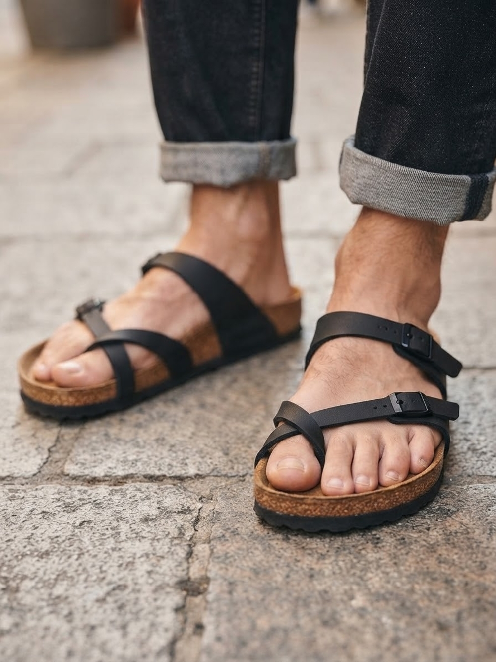 Birkenstock Mayari Black Birko-Flor Thong Sandals Size 41 Regular